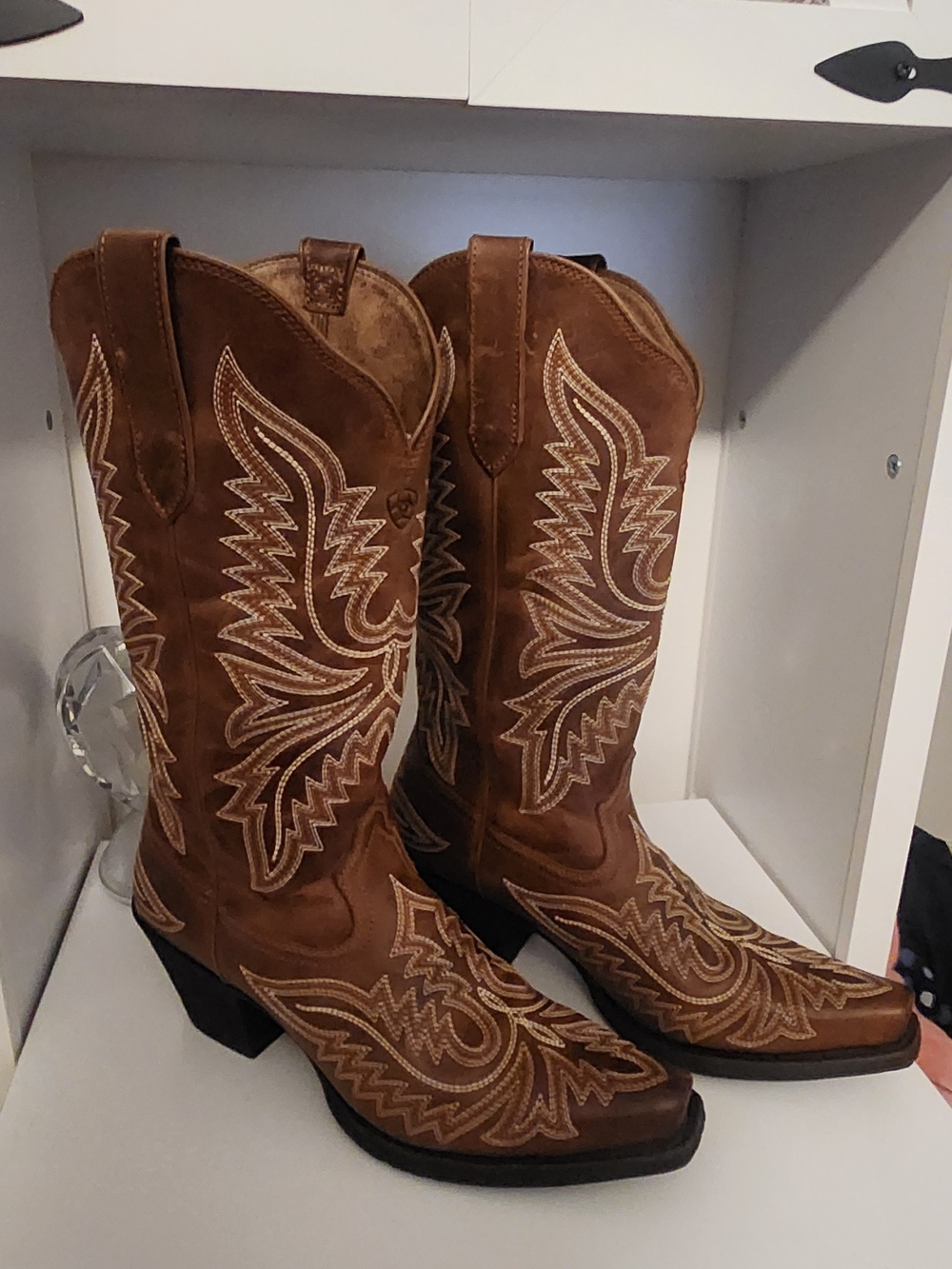 Ariat Tan Western Embroidered Heeled Boots